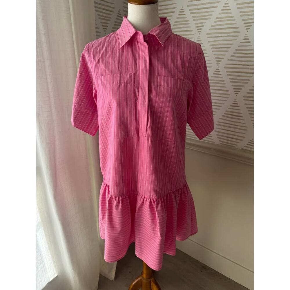 Fate Women’s Small Fill Your Heart Pink Striped Drop Waist Mini Dress - Picture 2 of 9